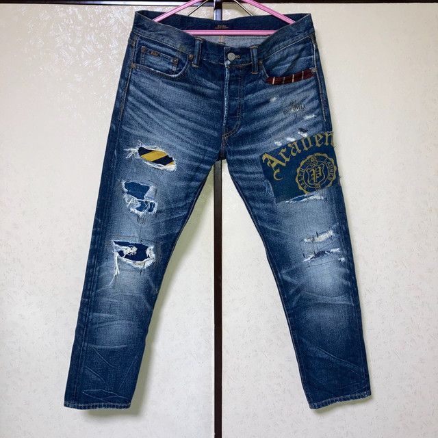 ポロ ラルフローレン デニムパンツ ジーンズ パッチワーク 30インチ 