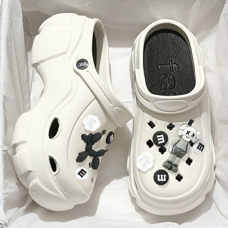 サンダル レディース クロックス風厚底8センチサンダル