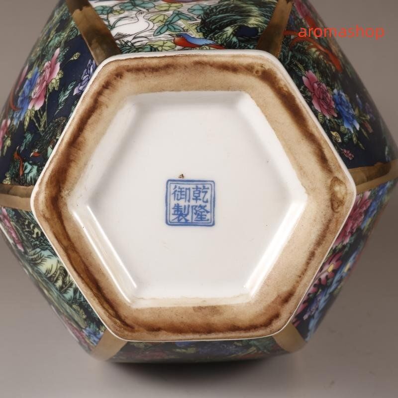 琺瑯彩蒔花鳥六方花瓶 景徳鎮 陶磁器 装飾品 工芸品 置物 琺瑯彩蒔花鳥六方花瓶 景徳鎮 陶磁器 装飾品 工芸品 置物 - メルカリ