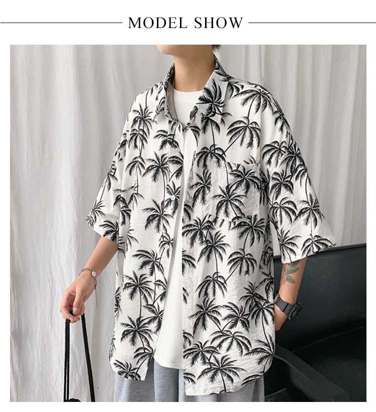 アロハシャツ 半袖 総柄シャツ メンズ 総柄 半袖シャツ オーバーサイズ 