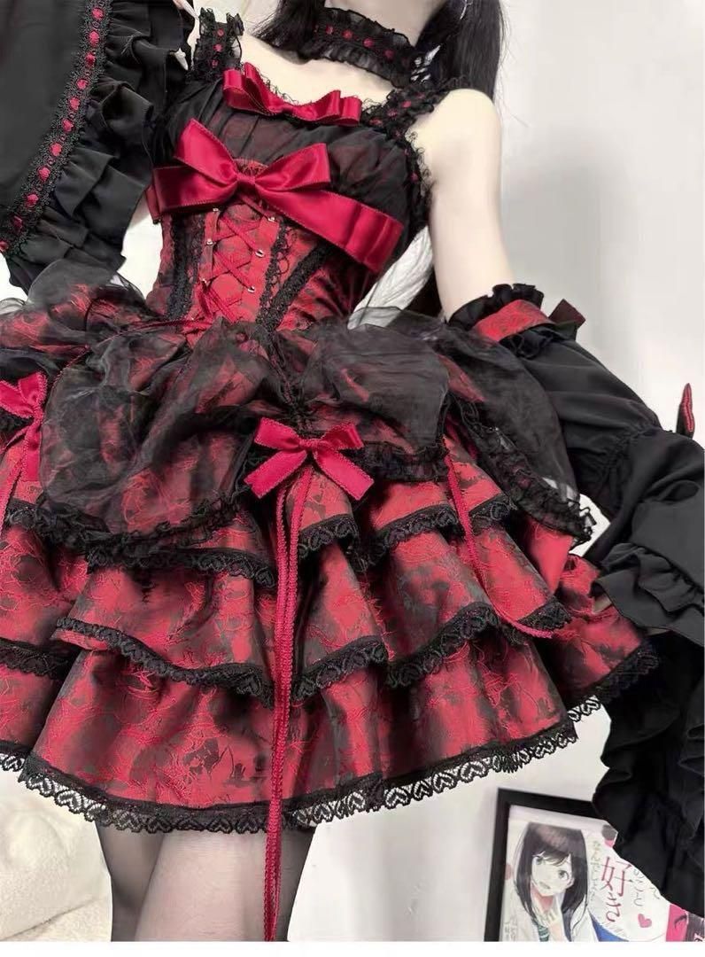 ゴスロリ・ロリータドレス アイドル服 打歌服 プリンセスドレス コスプレ衣装 ロリータ アイドル服 ゴシック プリンセスドレス コスプレ衣装