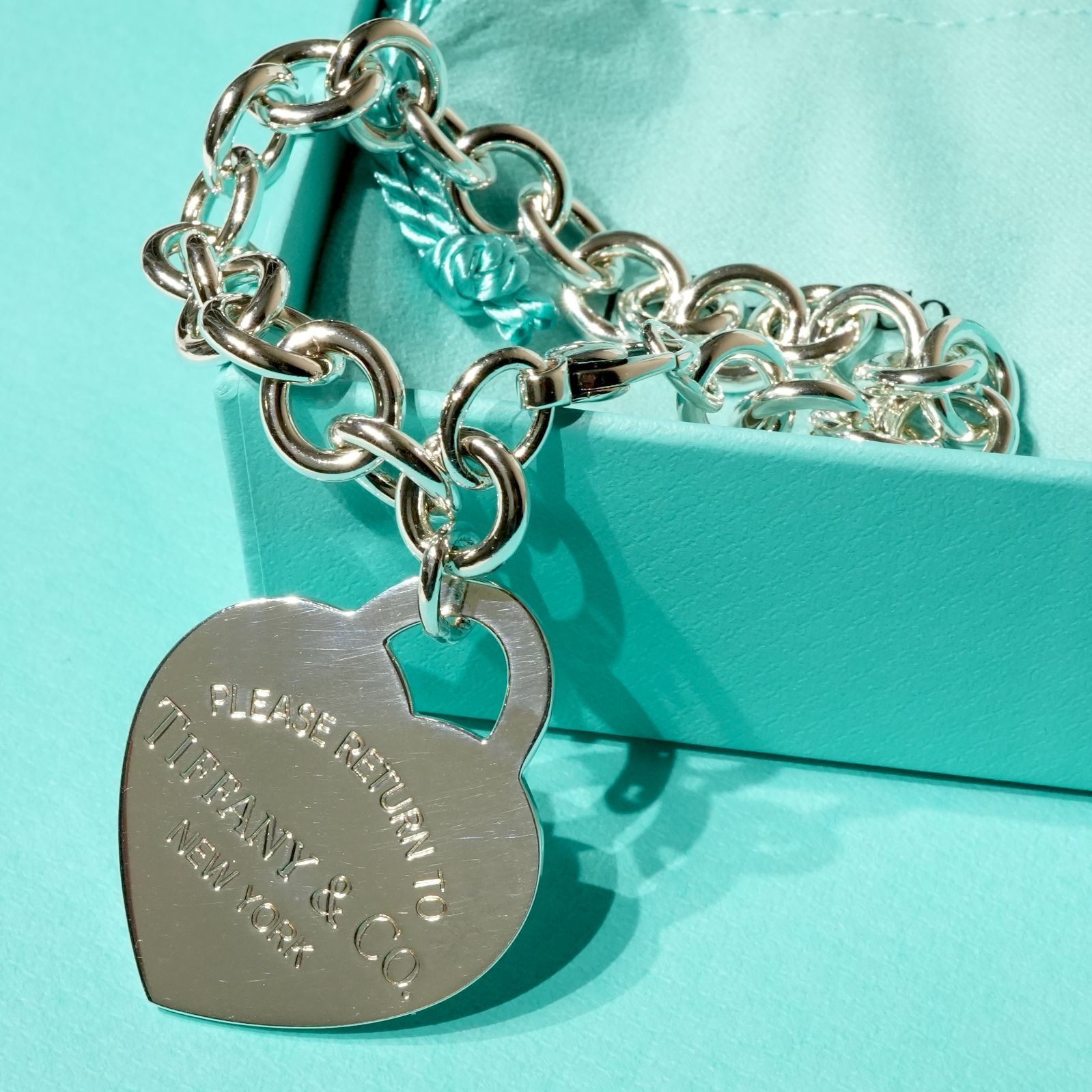 極美品 ティファニー リターントゥ ハートタグ ラージ ブレスレット/25-22