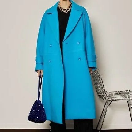 メゾンスペシャル Super140 メルトンオーバーコート ブルー 36