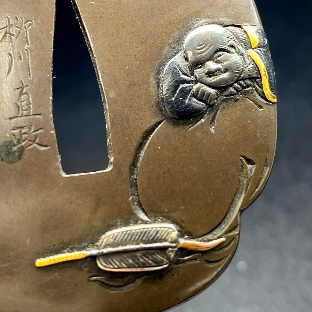 柳川直政 金象嵌布袋鍔