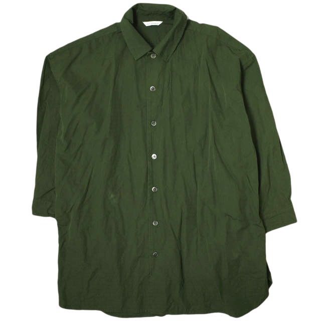 ARTS&SCIENCE アーツアンドサイエンス 21AW 日本製 Bukly Bal Collar Shirt コットンシルク オーバーサイズシャツ 0213-U6125-2034 2 Old Forest Green 長袖 トップス g15292