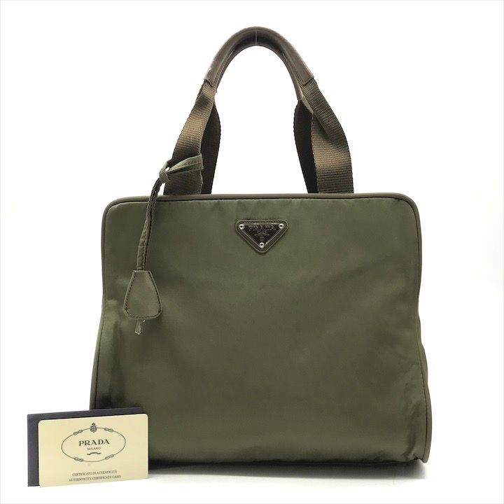 良品 PRADA プラダ 三角ロゴ プレート ナイロン テスート トート