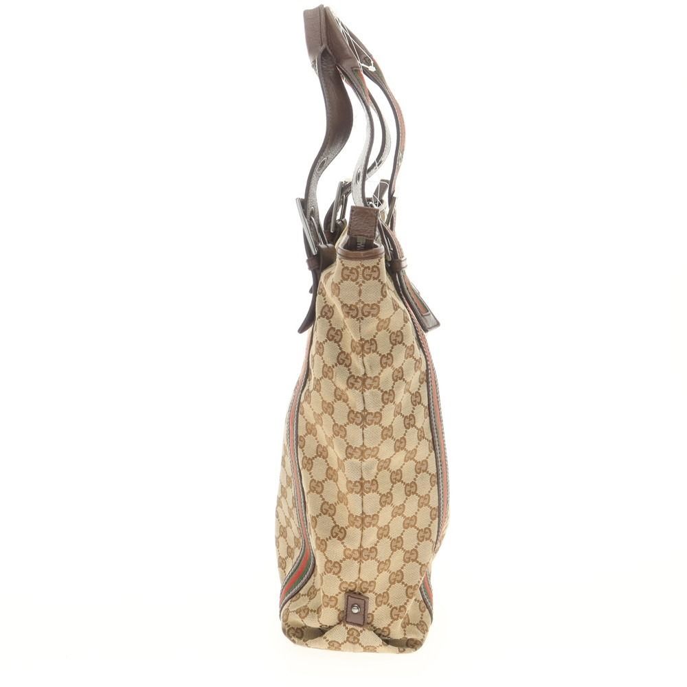 【中古】グッチ GUCCI GGキャンバス × レザー トートバッグ ベージュxブラウン【W36xH36xD9.5】【メンズ】 中古】グッチ GUCCI GGキャンバス × レザー トートバッグ ベージュx