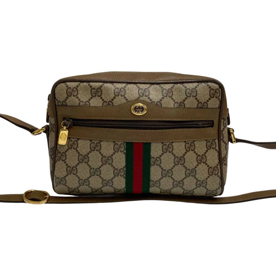 極 美品 GUCCI グッチ オールドグッチ シェリーライン ロゴ 金具