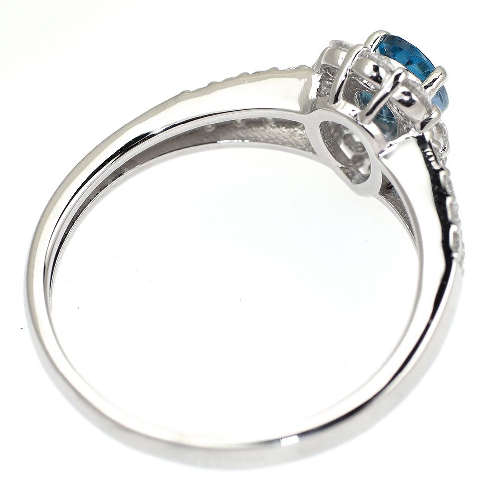 Pt900 ブラジル産 パライバトルマリン ダイヤモンド リング 0.384ct D0  