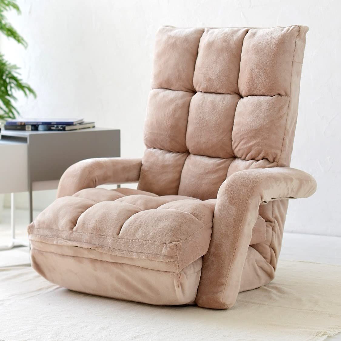 商品 ハイバック ひじ掛け付き ふわふわ素材 サンゴマイヤー生地 折りたたみ ソファー|カウチ|ごろ寝 幅62㎝ 3WAY 座椅子ソファー リクライニング ベージュ 座椅子 IGHMZ-62 BE 山善 YAMAZEN テレワーク