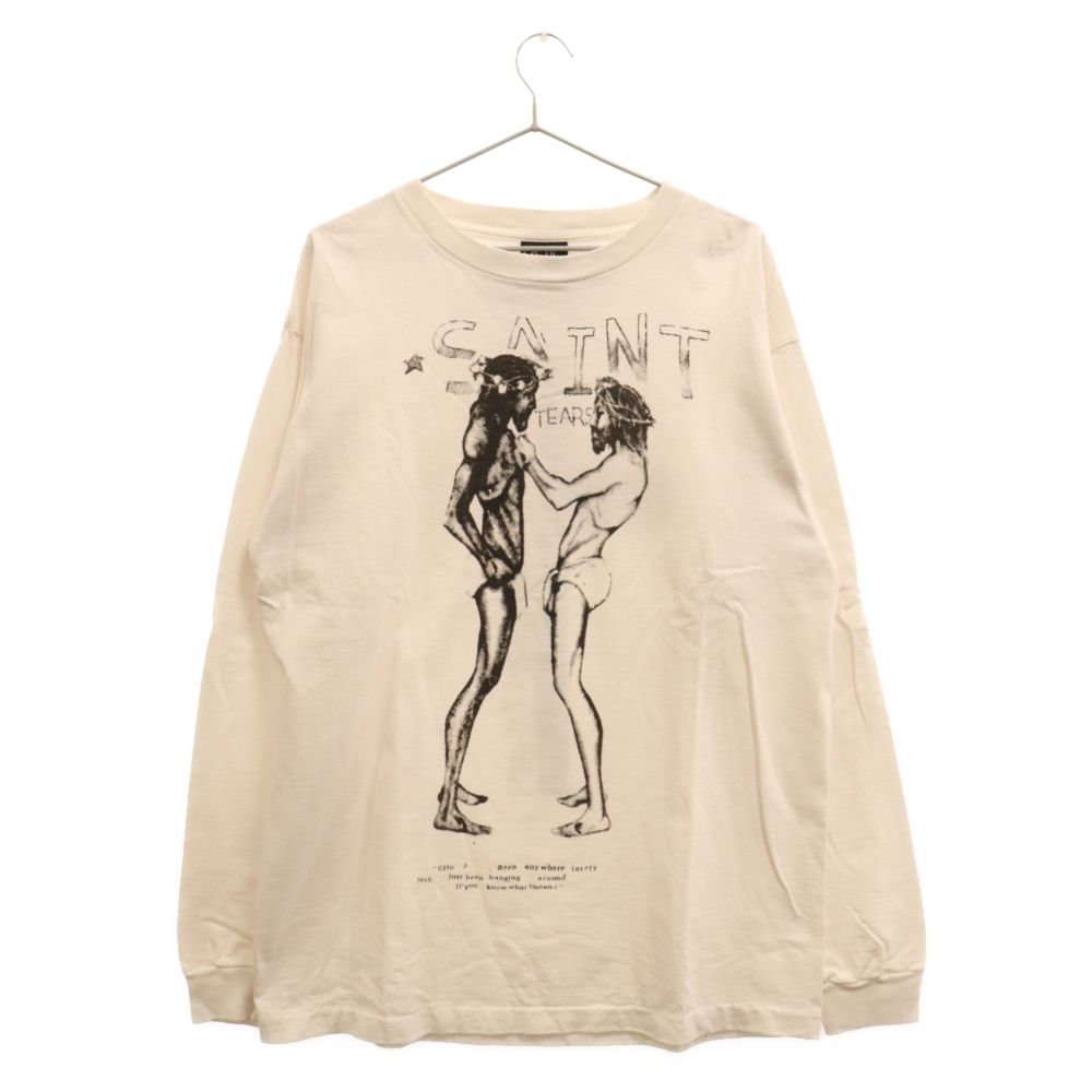 SAINT MICHAEL (セントマイケル) 21SS×Denim Tears L/S Tee SM-S21-0000-046 デニムティアーズ  フロントプリント 長袖Tシャツ ロングスリーブカットソー ホワイト - メルカリ