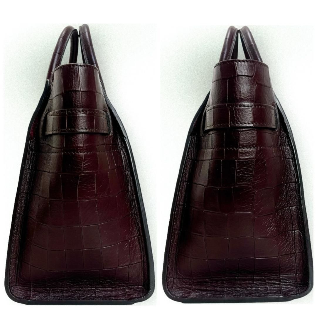 【極美品・人気カラー・希少】マルベリー ベイズウォーター レザー 2WAY 極美品☆超人気モデル☆MULBERRY ベイズウォーター 2way クロコ型押し