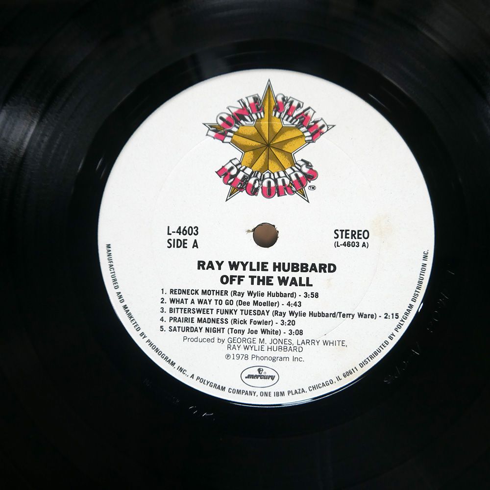 US盤 RAY WYLIE HUBBARD/OFF THE WALL/LONE STAR L4603 LP