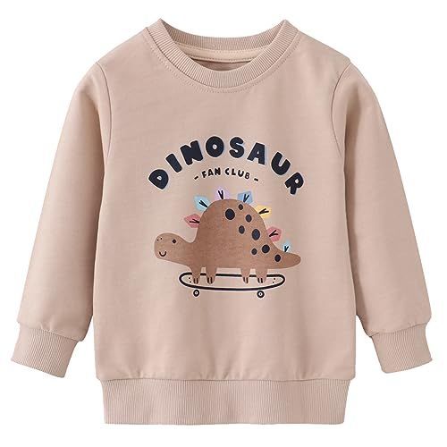 F02_120 [MARBEINE] トレーナー 女の子 男の子 薄手 長袖Tシャツ 総柄 丸首 100～140cm 裏毛 長袖 トレーナー キッズ ボーイズ クルーネック スウェット トップス 子供服 綿 春秋 ベビー服 ゆったり通