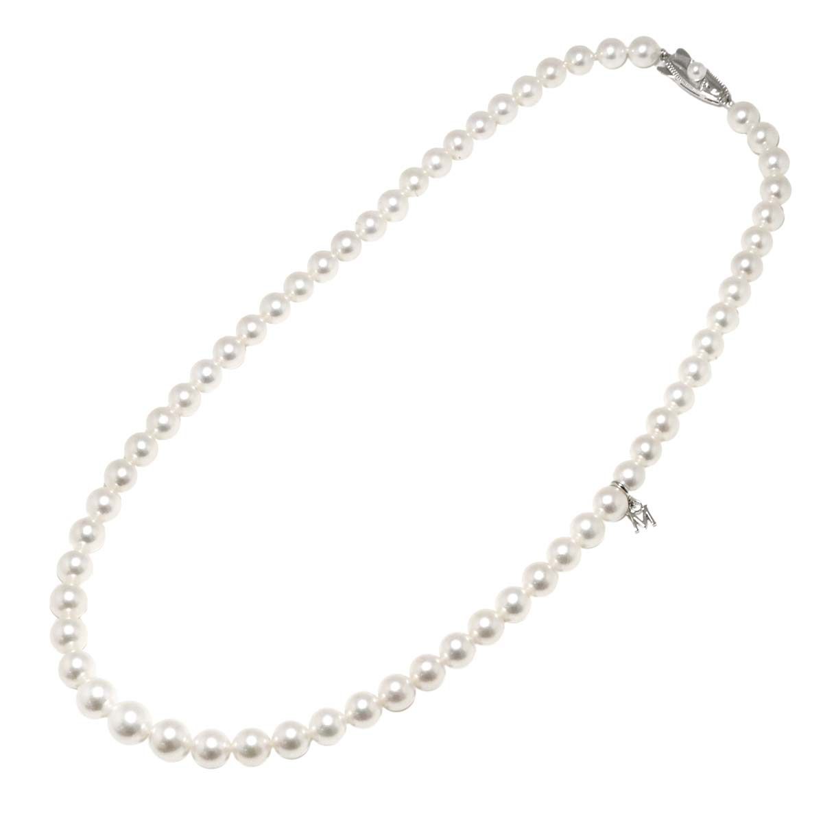 ミキモト MIKIMOTO アコヤ真珠 7.0-6.5mm ネックレス 42cm SV シルバー