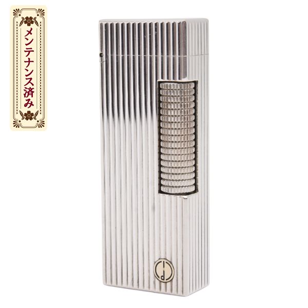 ダンヒル dunhill ローラー ガスライター ストライプ シルバー メンテナンス済み