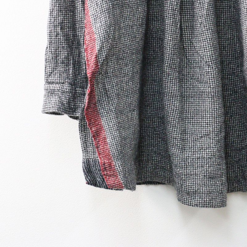  ペロ pero ウール サイドライン ハウンドトゥースチェック ワンピース ｜グレー トップス 長袖 スタンド その他 その他