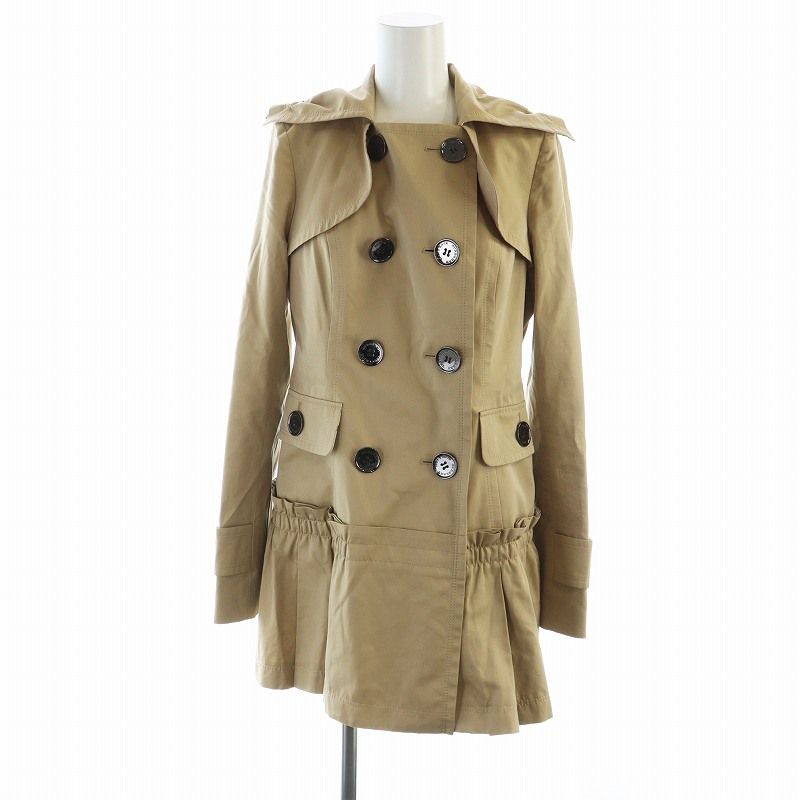 【美品】バーバリーブルーレーベル★レディース　コート　フード付き　裏地チェック BURBERRY BLUE LABEL 美品△BURBERRY バーバリーブルーレーベル