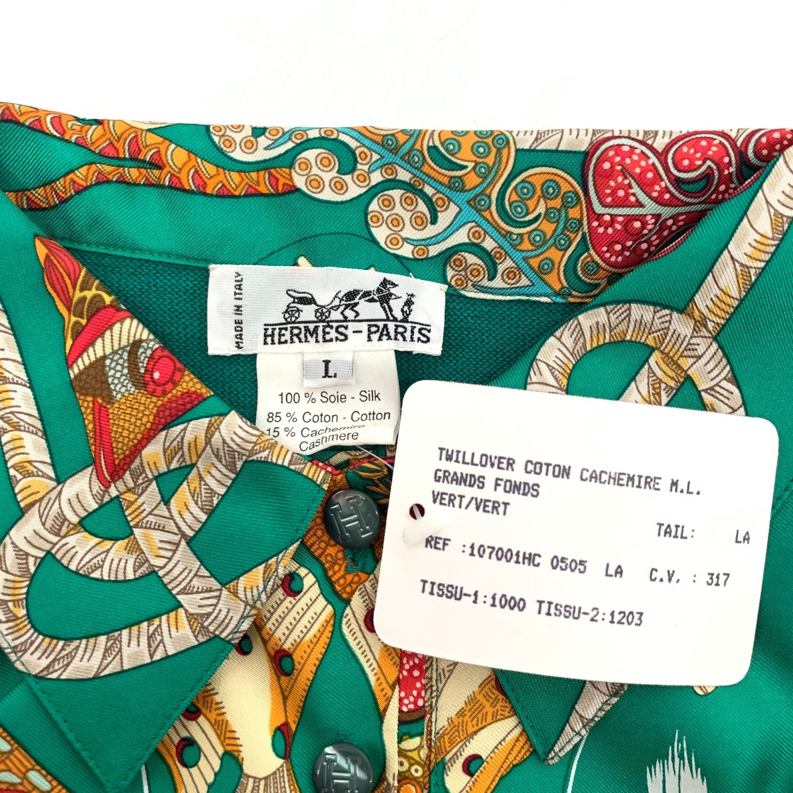 極希少 極美品 エルメス シルクシャツ ブラウス マルジェラ期 総柄