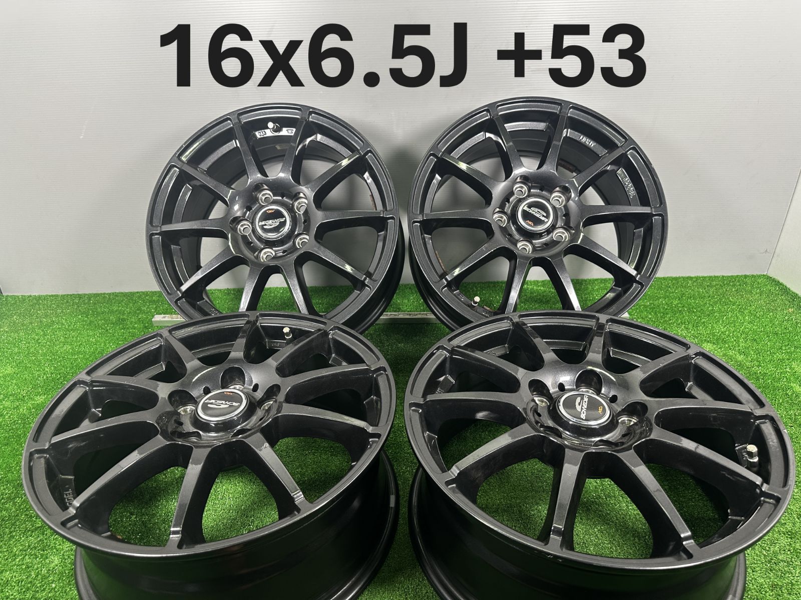 【福島発】16x6.5J +48 5穴 100◆SCHEDER A-TECH◆アルミホイール ４枚価格【送料無料】FUK-4233★86 インプレッサG4 ☆送料無料☆SCHNEIDER 16x6.5J 5H 100 +48 φ67 4本⁄中古社外