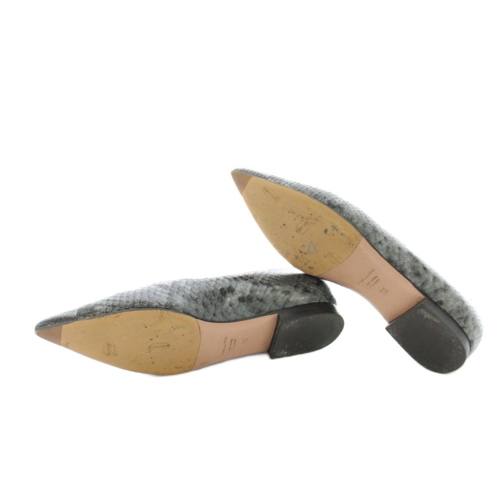 ペリーコ アネッリ パンプス フラット レザー パイソン型押し 36