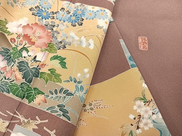 平和屋着物●訪問着　友禅　作家物　松彩　正絹　逸品　AABA7879ph 平和屋着物○訪問着 友禅 作家物 松彩 正絹 逸品 AABA7879ph - メルカリ