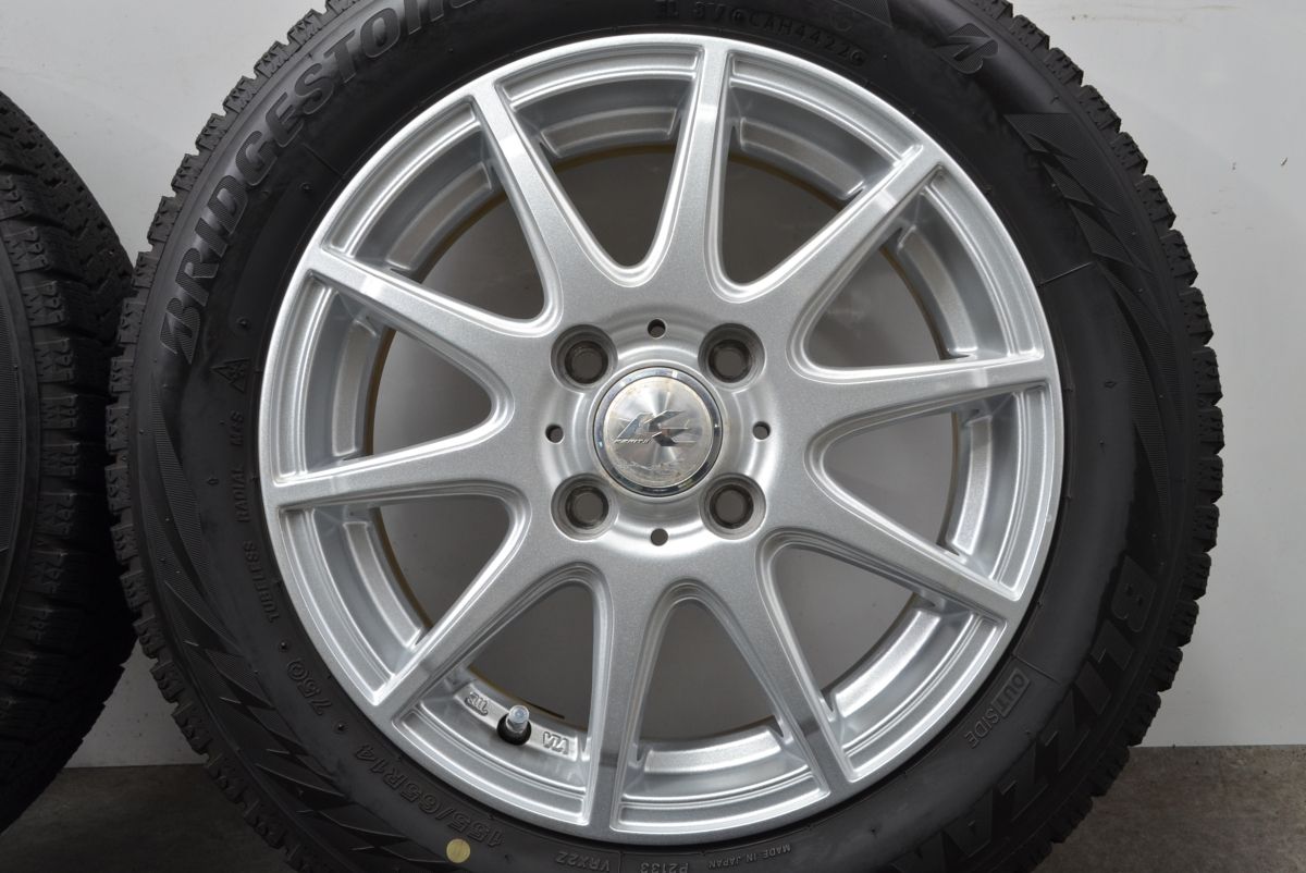 【バリ溝】KRAIT II 14in 4.5J +45 PCD100 ブリヂストン ブリザック VRX2 155/65R14 N-BOX WGN デイズ サクラ ワゴンR タント ムーヴ ミラ