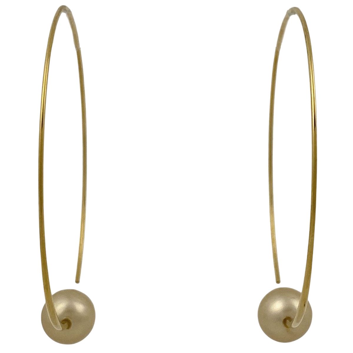 セリーヌ CELINE フェイクパール デザイン ピアス ループ フープ  