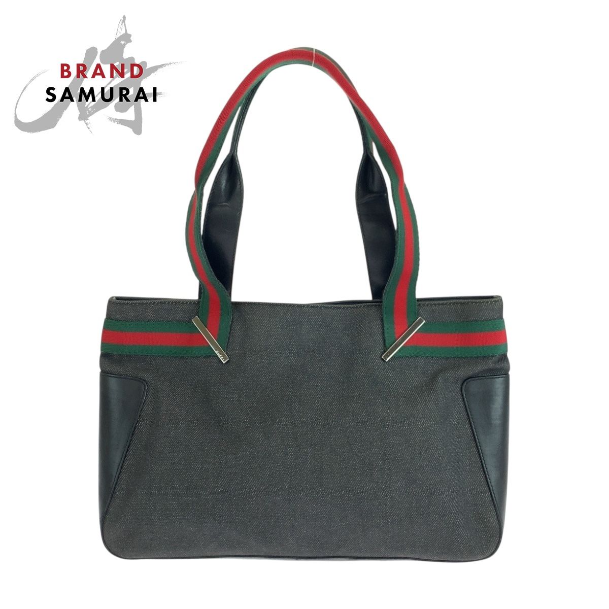GUCCI シェリーライン トート ハンドバッグ レザー レディース ブラック GUCCI グッチ トートバッグ レザー シェリーライン ブラック 黒