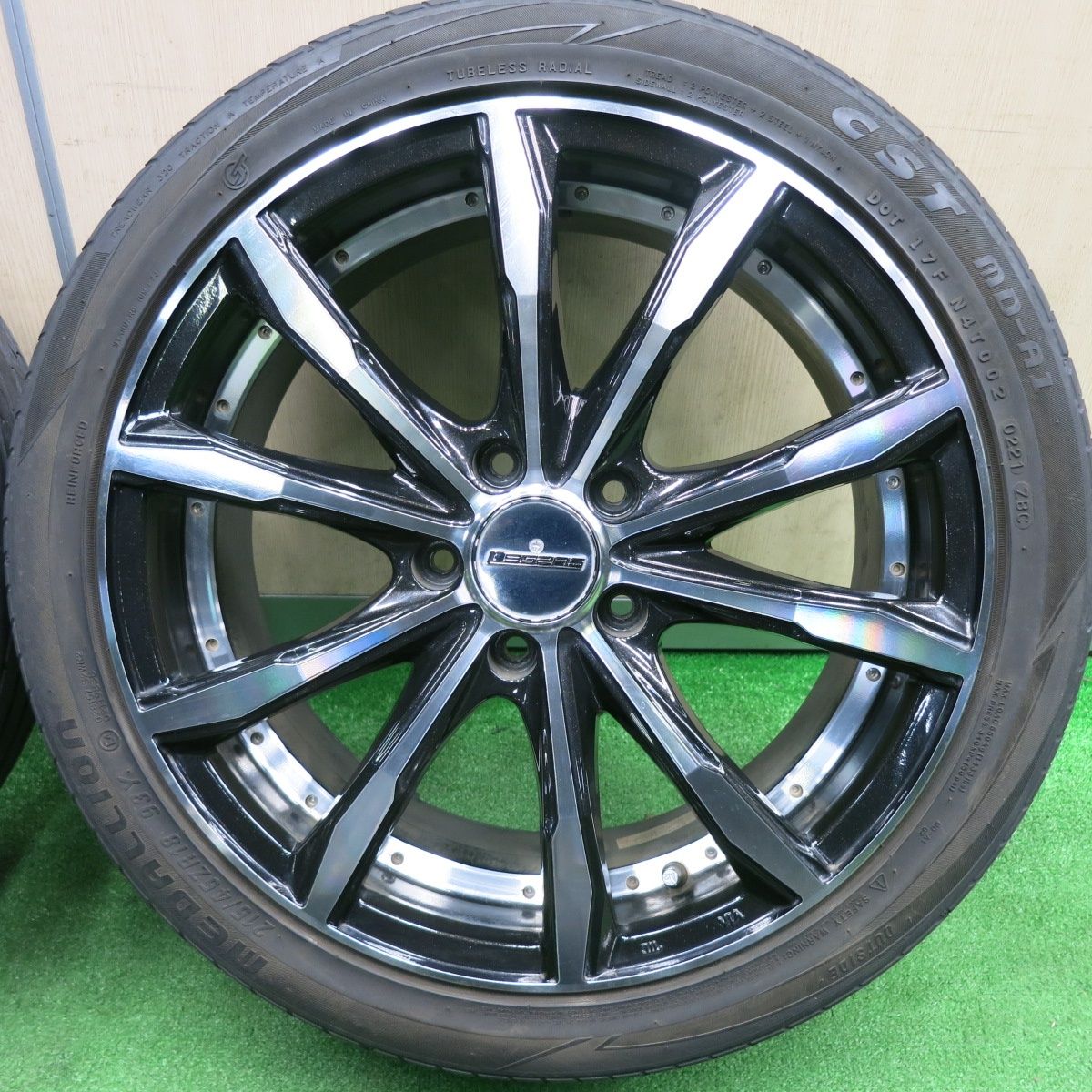 送料無料] キレイ！21年☆Stich LEGZAS Fauvex 215/45R18 メダリオン 