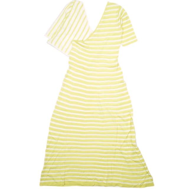 TAN タン 22SS コンビボーダー ニットロングワンピース TN22SS021 Free CREAM YELLOW ドレス トップス g23074