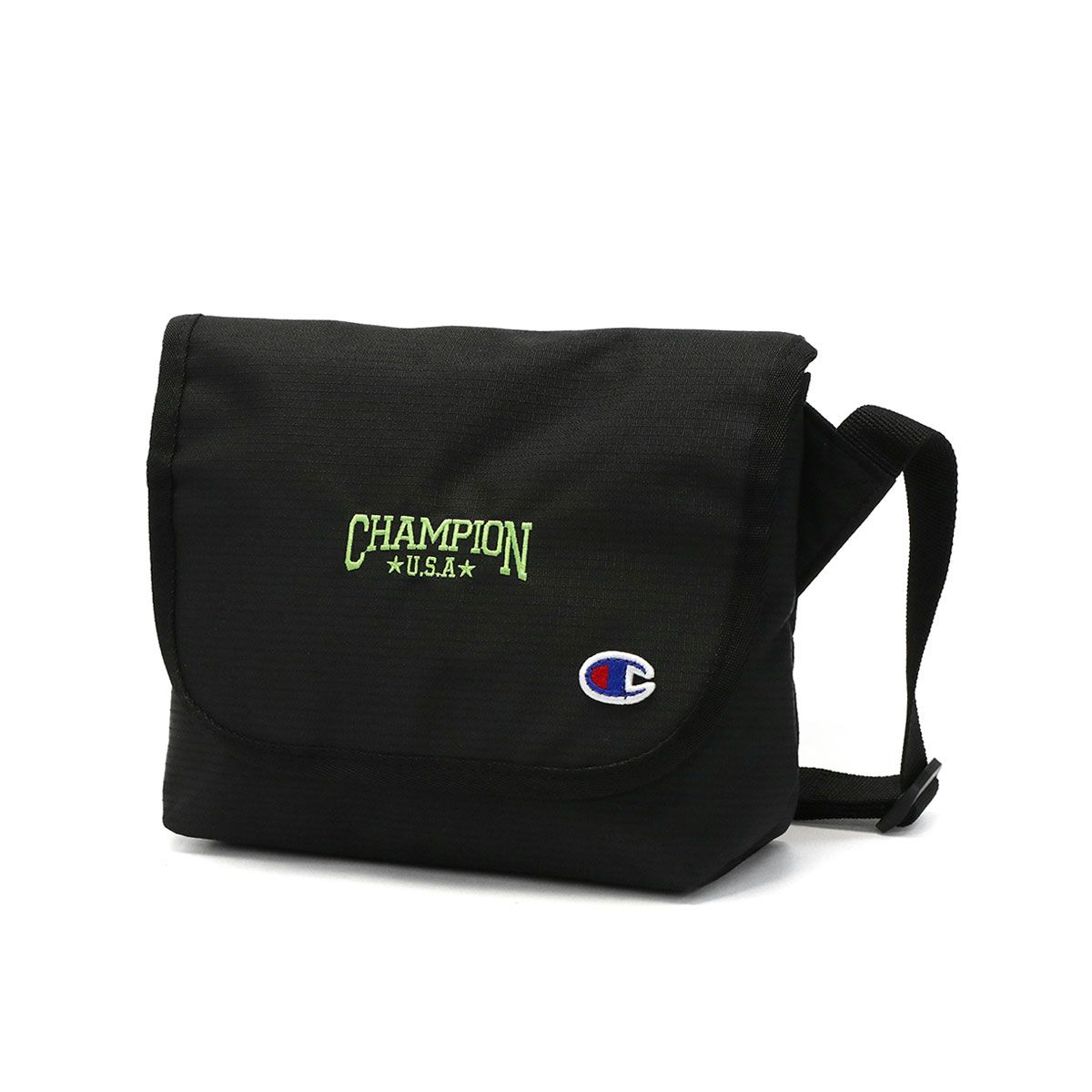 チャンピオン ショルダーバッグ Champion ナクリー ショルダー ミニショルダー レディース 67051 ブラックxライムグリーン(04)