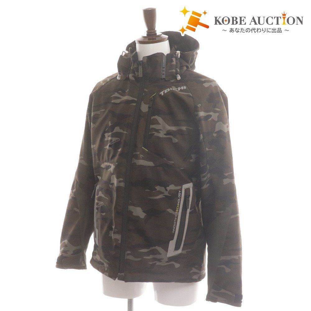 RS タイチ バイクウェア ジャケット RSJ702 アウター ソフトシェル オールシーズンパーカー 迷彩 メンズ L カーキ プロテクター付き