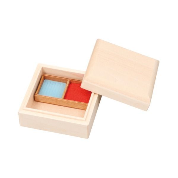 まとめ 木彫印材ケース 朱肉付 しな材 ×10セット