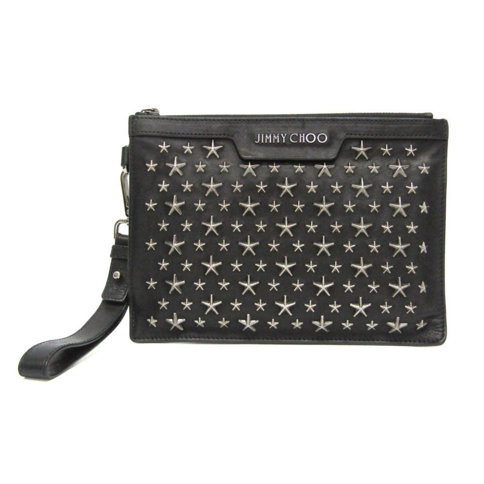 ジミーチュウ Jimmy Choo DEREK メンズ レディース レザー スタッズ クラッチバッグ ブラック