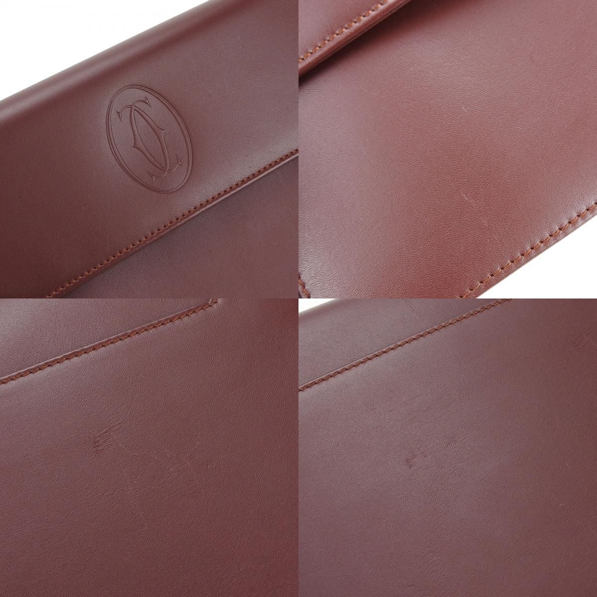 ★Cartier★オールドカルティエ☆マストライン☆レザーセカンドバッグ　未使用 カルティエ/セカンドバッグ/マストライン/ボルドー/レザー/型番