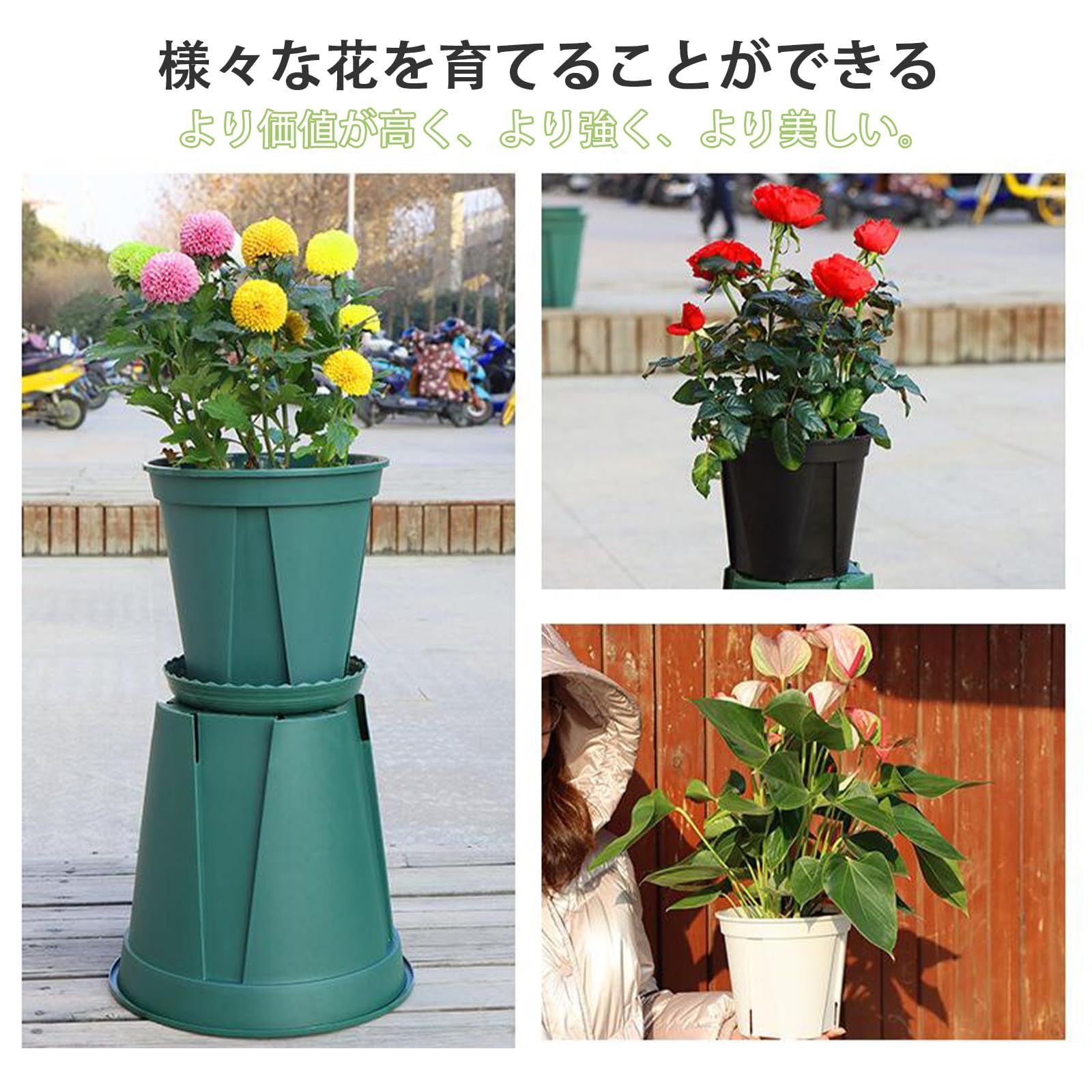 【新着商品】プラスチック 植木鉢 5号鉢観葉植物鉢 ハーブ鉢 直径15CM バラ鉢 18個セット オーキッドポット 根の育成を促す プラ鉢 排水穴 スリット鉢 室内屋外用