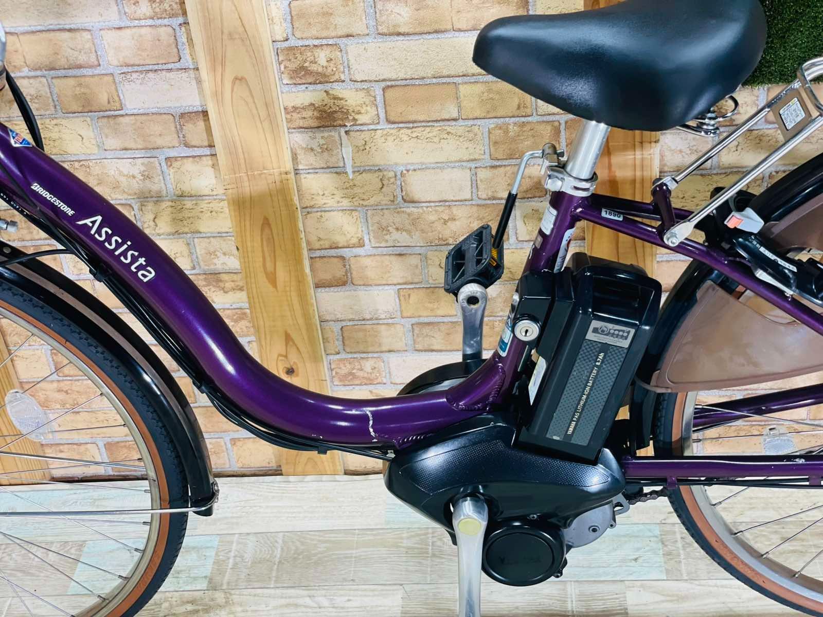 1年保証 送料無料ブリヂストンアシスタ26インチ紫色電動アシスト自転車
