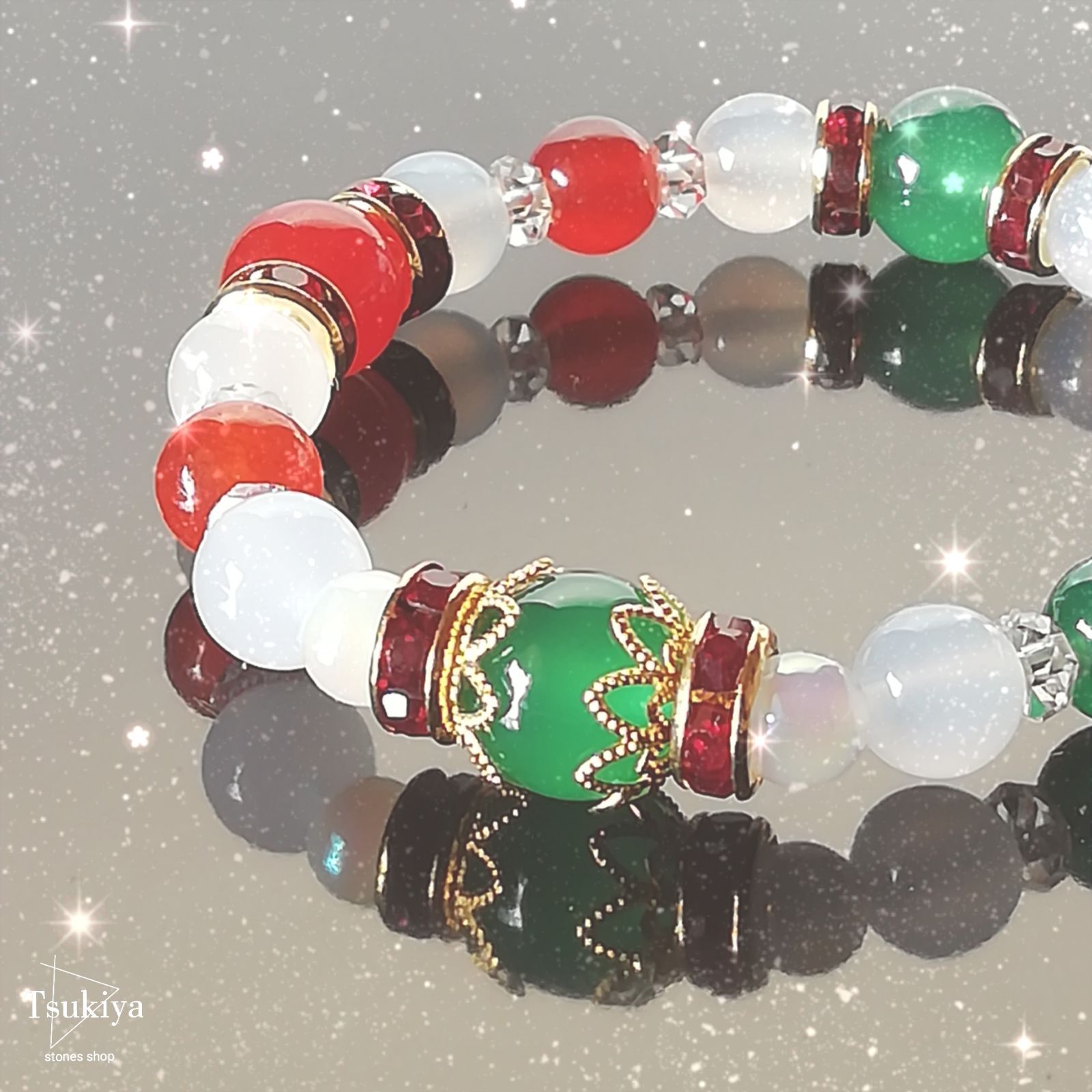 ??クリスマスカラーブレスレット?? 078 - メルカリ