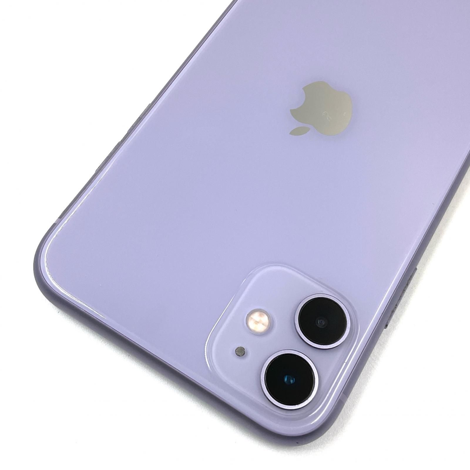 スマートフォン・携帯電話 全額返金保証最速発送Apple iPhone 11 64GB パープル Softbank 白ロム 動作確認済 84%