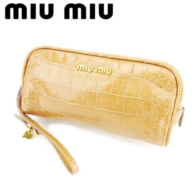 MIU MIU ポーチ クロコダイル 本革