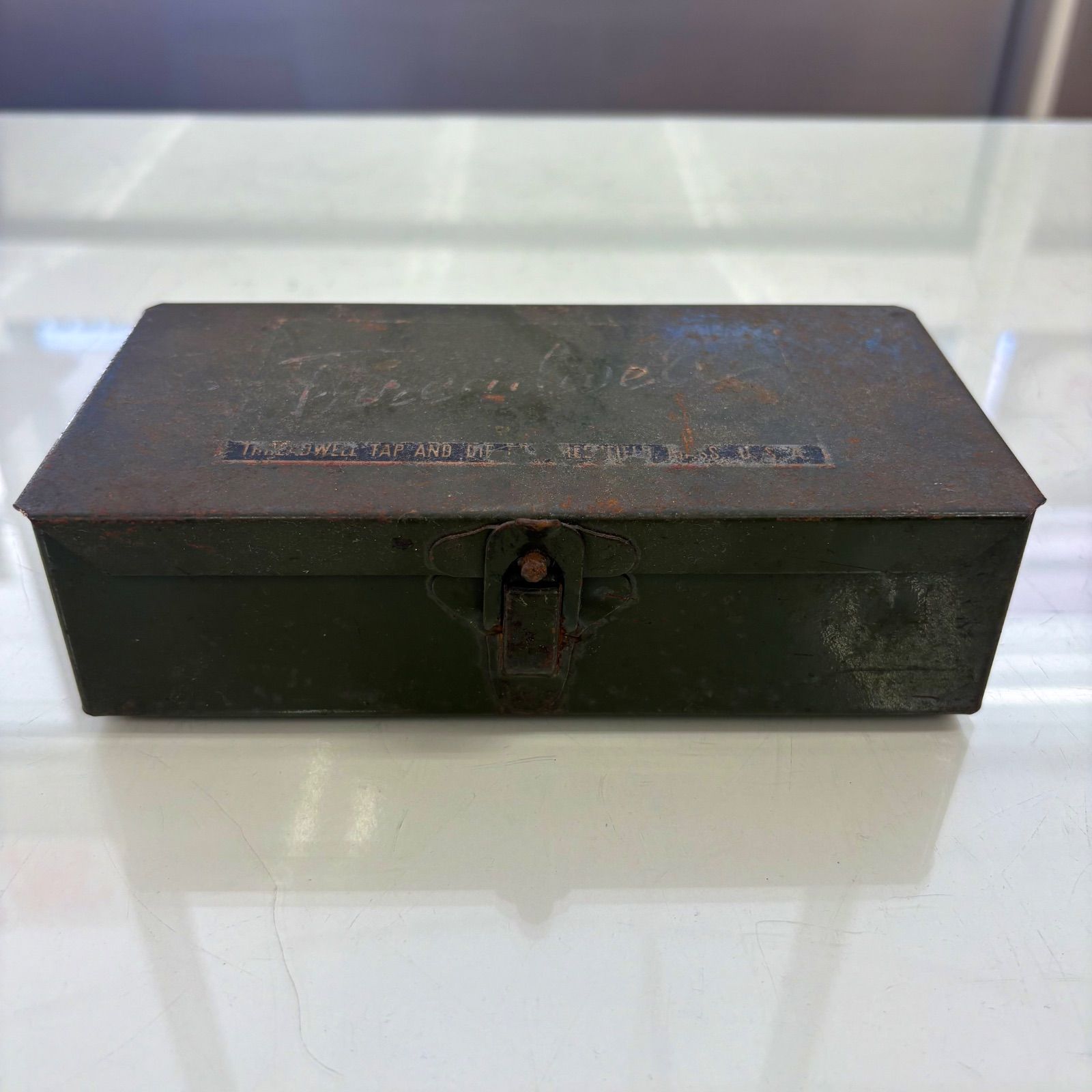 ブリキ箱 大 収納 レトロ ヴィンテージ蓋付き筒型ブリキ缶 巨大サイズ