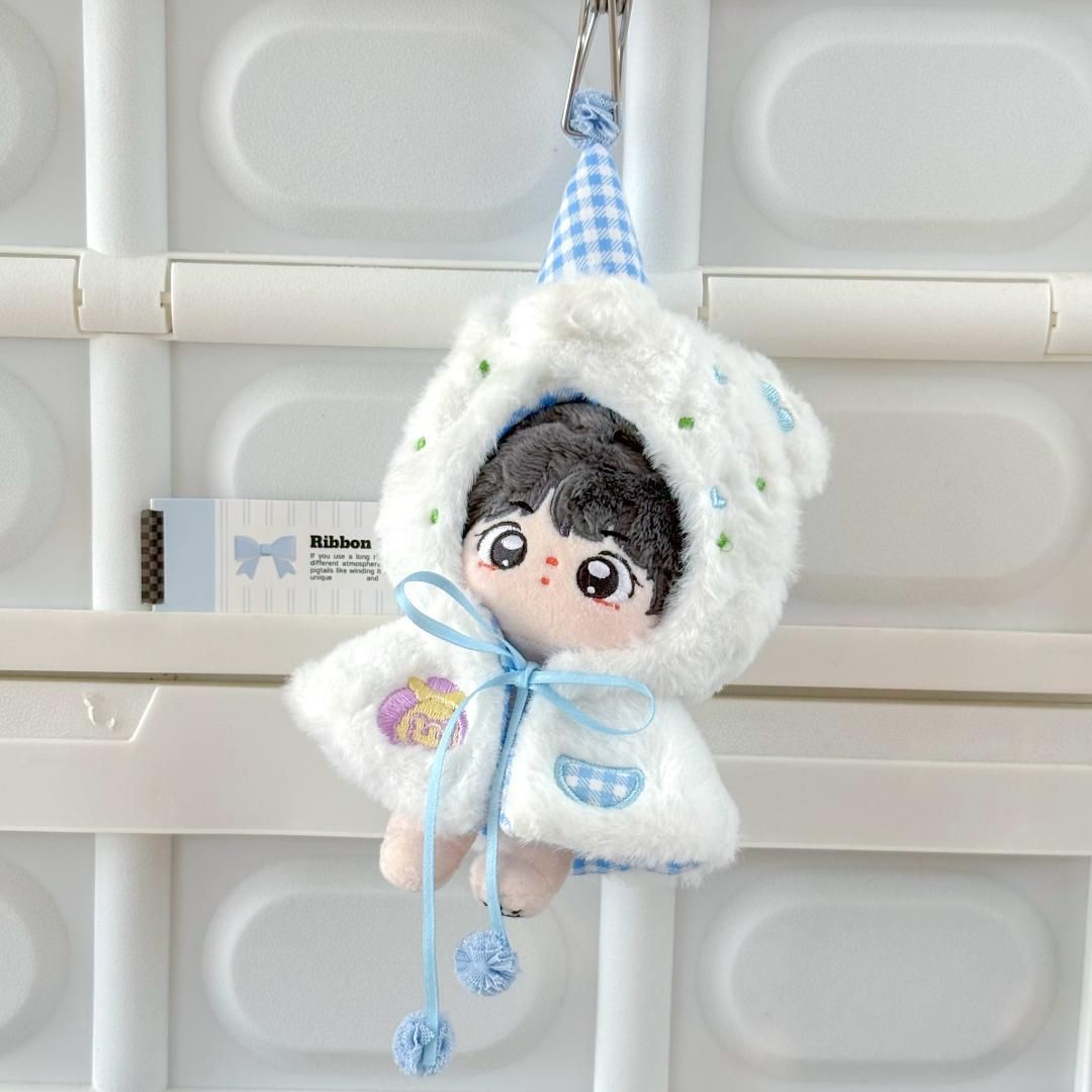 10cm ぬいぐるみ服 着せ替え マント ケープ ふわふわ 青 ぬい活 10cm ぬいぐるみ服 着せ替え マント ケープ ふわふわ 青 ぬい活