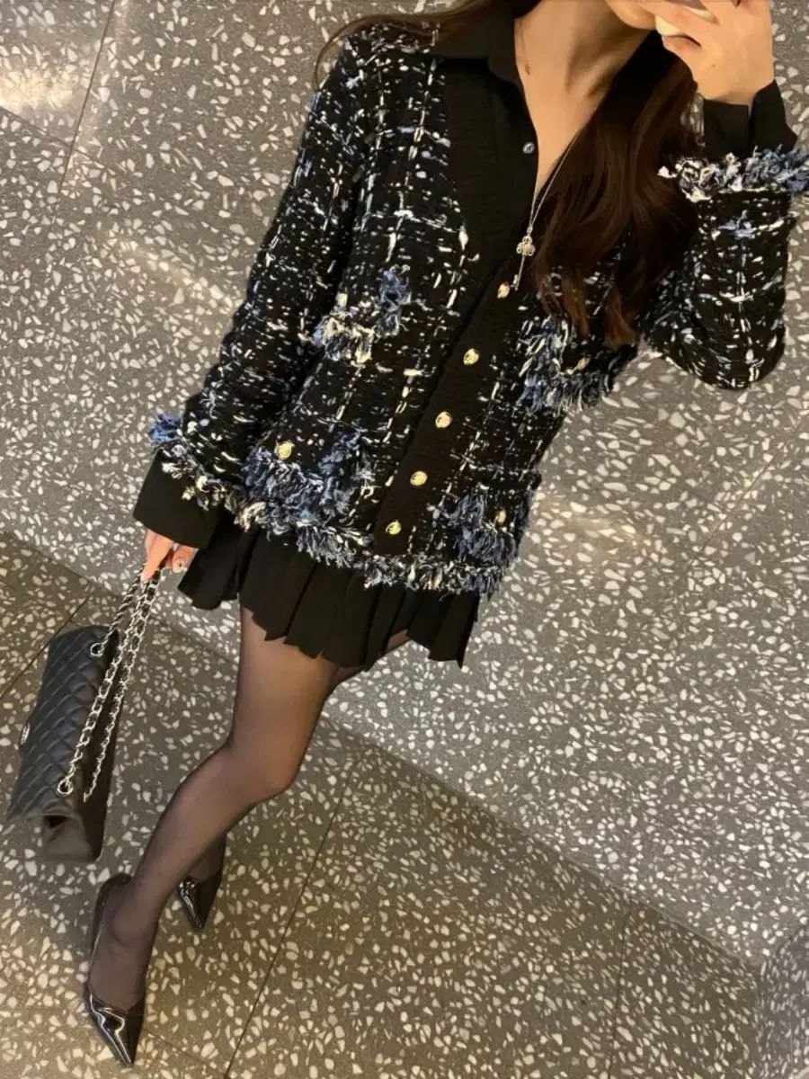 ユアオンリー ジェニー ツイード カーディガン＋ジェニ シャツワンピース