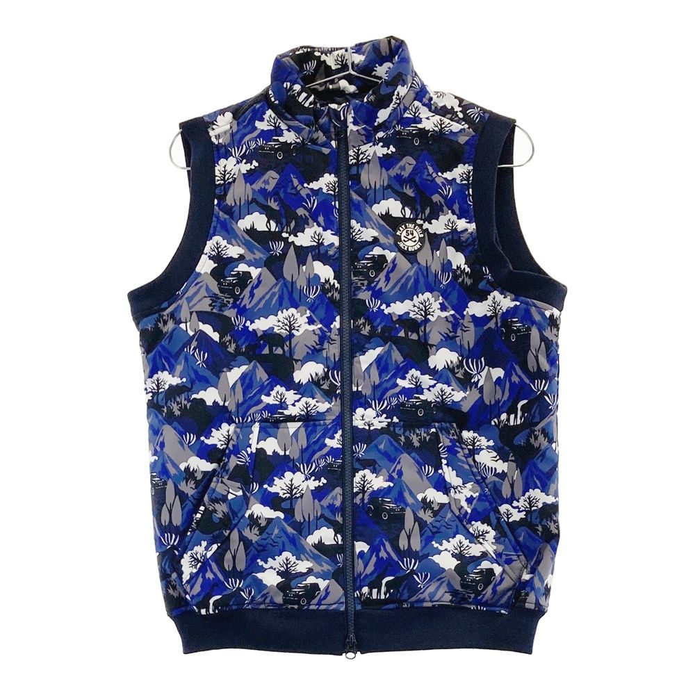 サイズ 2 JACK BUNNY ジャックバニー 中綿ベスト 総柄 ネイビー系 240101517431 ゴルフウェア レディース ストスト
