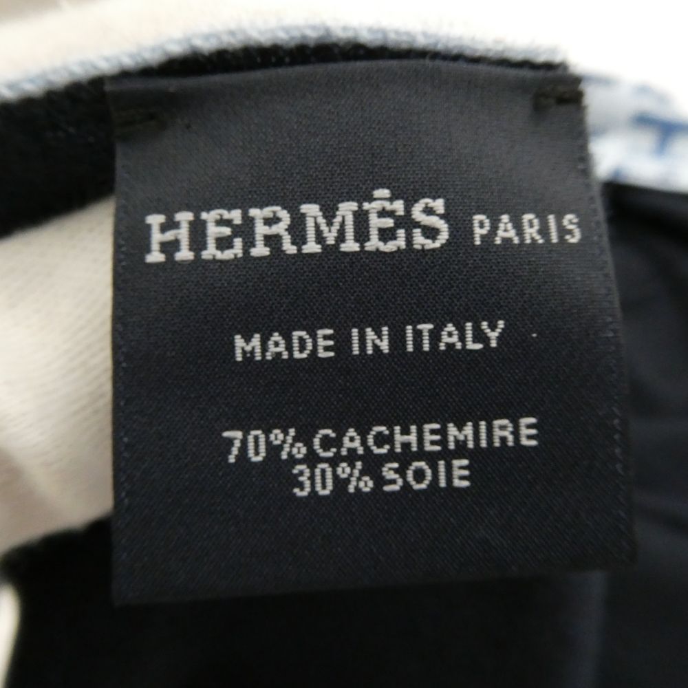 美品 HERMES エルメス マフラー カシミヤ70% シルク30% カシシル  