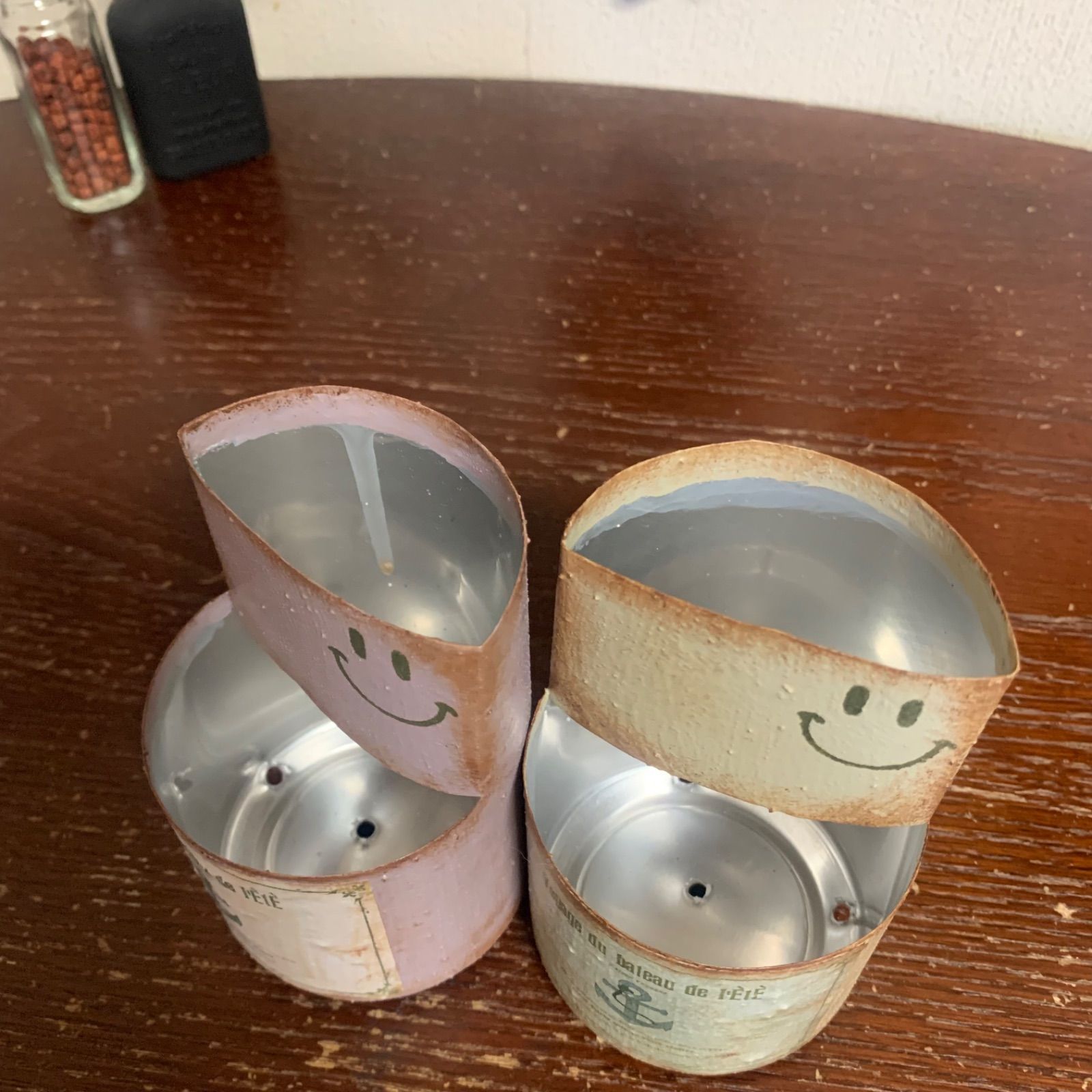 2段寄せ♡ リメイク缶 2個セット (ラベンダー・ヘンプベージュ