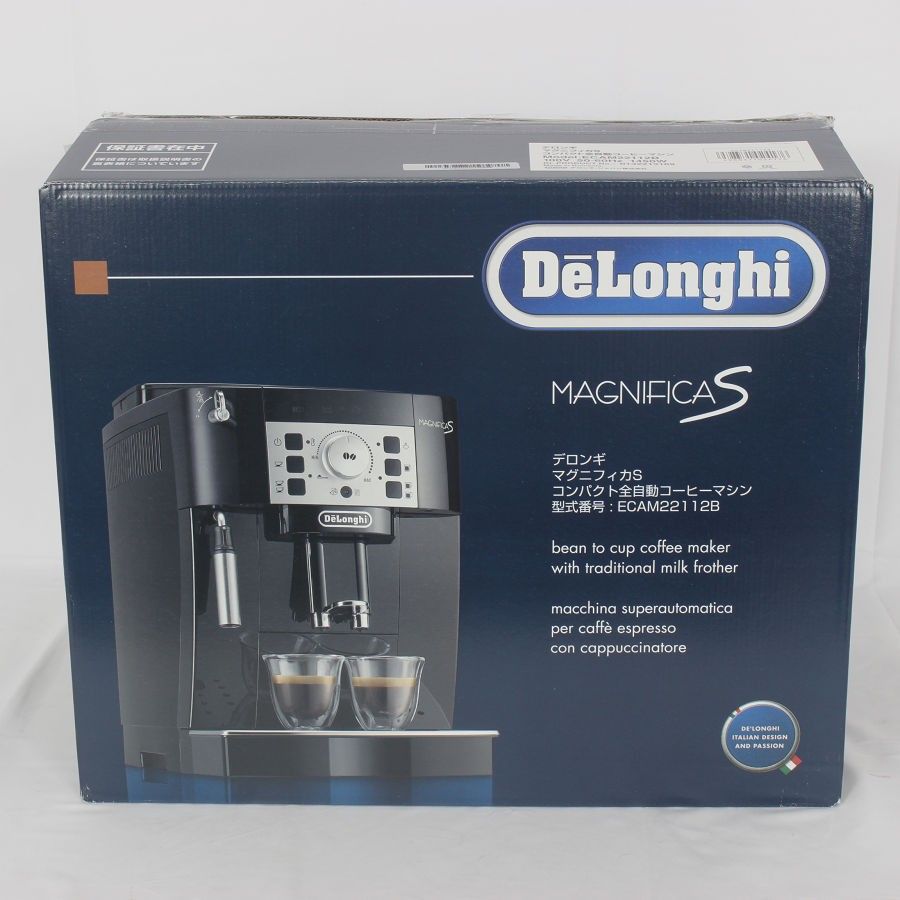 中古】「非常に良い」（NEWエントリーモデル）デロンギ(DeLonghi) 全自動コーヒーメーカー マグニフィカS ミルク泡立て:手動 ホワイト  ECAM22112W デロンギ］独自の自動ミルク泡立て技術を搭載したコーヒーマシン登場！ 本格的なカフェメニューが自宅で存分に楽しめる ... 【中古】「非常に良い」（NEWエントリーモデル）デロンギ(DeLonghi) 全自動コーヒーメーカー マグニフィカS ミルク泡立て:手動  ホワイト ECAM22112W