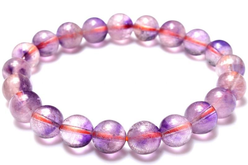 １点物 高品質 華やか ピンクスーパーセブンアメジスト 8.5mm ブレスレット パワーストーン 天然石 _MA8373 NEXPOTALLINN_EU