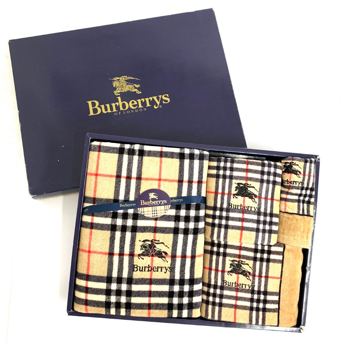 Burberry s バーバリーズ タオルセット ホースロゴ|ノバチェック|コットン バス1|フェイス2|ウォッシュ1 ベージュ | 240001164132